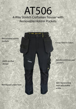 Load image into Gallery viewer, Slim Fit Stretch Work Trouser with Removable Holster Pockets