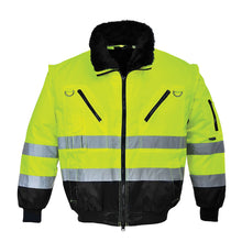 Load image into Gallery viewer, 3-in-1 Pilot Style Hi-Vis Bomber Jacket