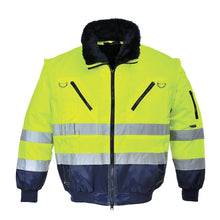 Load image into Gallery viewer, 3-in-1 Pilot Style Hi-Vis Bomber Jacket