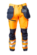 Load image into Gallery viewer, Slim Fit Stretch Softshell Hi-Vis Work Trousers with Holster Pockets