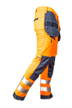 Load image into Gallery viewer, Slim Fit Stretch Softshell Hi-Vis Work Trousers with Holster Pockets
