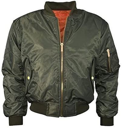 Ladies MA1 Bomber Flight Jacket (Olive)