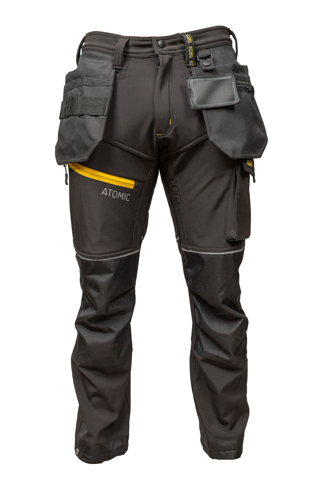 Slim Fit Stretch Softshell Work Trouser with Internal Knee Pad and Holster Pockets (Black)